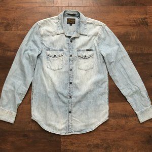 Lucky Brand denim pearl snap shirt Small